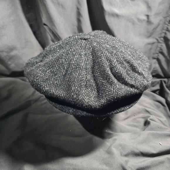 Sterkowski Shelby Harris Tweed Peaky Cap Newsboy 100% Pure New Wool Size 62 Grey